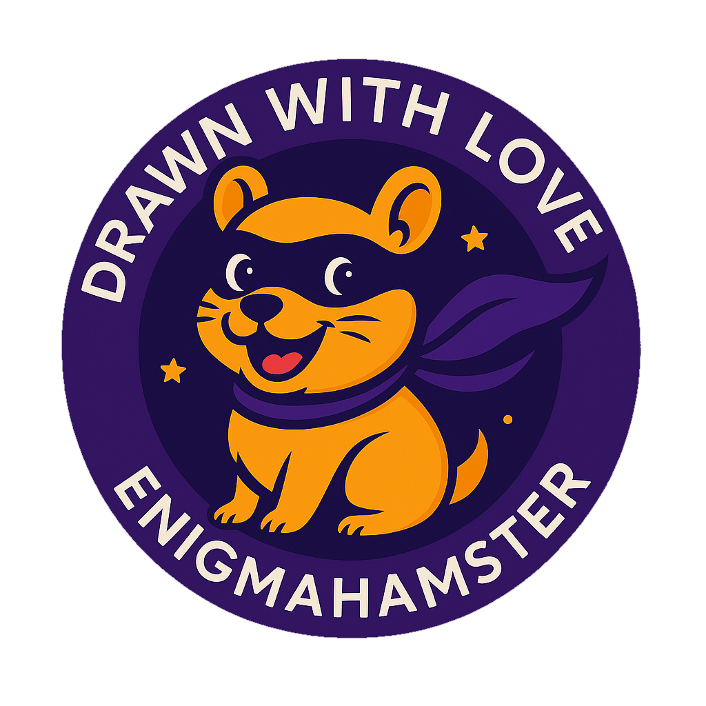 Hammy badge — Drawn With Love, EnigmaHamster